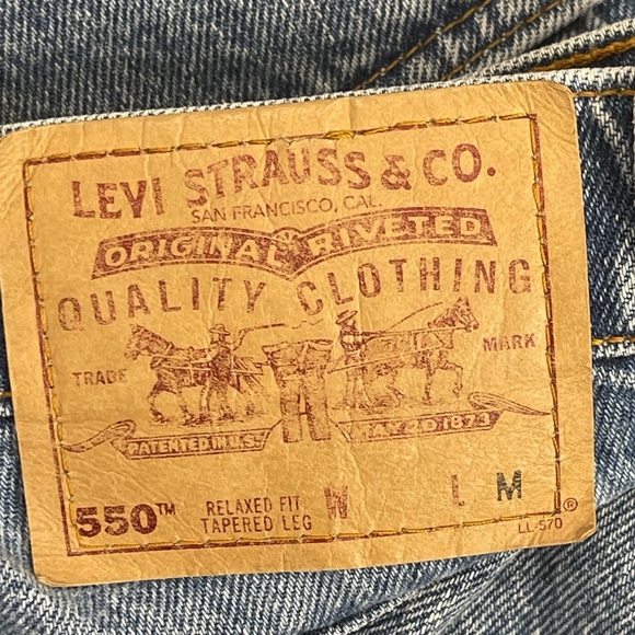 LEVI’S 550 Relaxed Fit Tapered Leg Jeans 1998 Vintage Denim 100% Cotton Red Tab - Picture 7 of 7